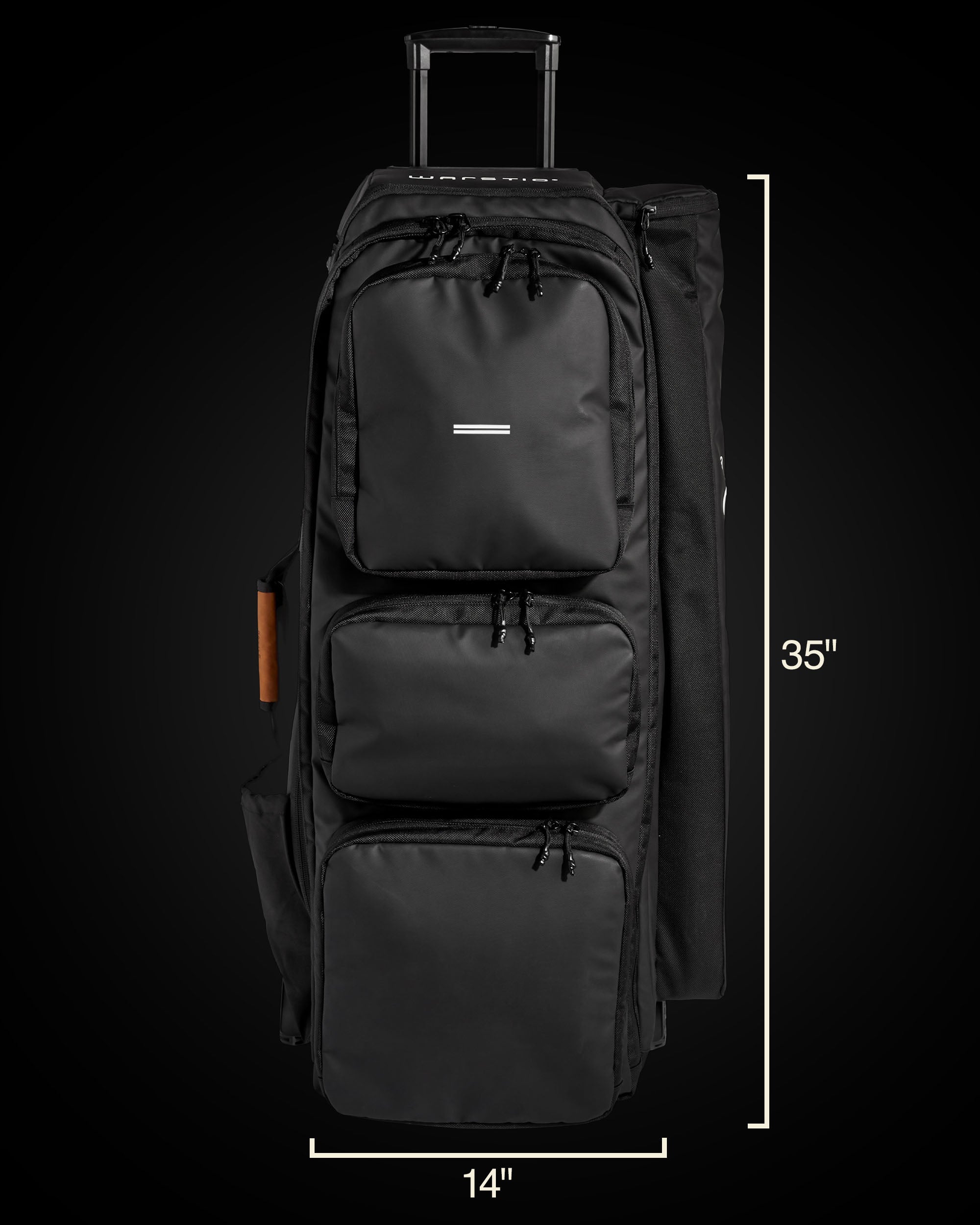 WARRIOR CATCHER'S WHEELED BAG (BLACK)