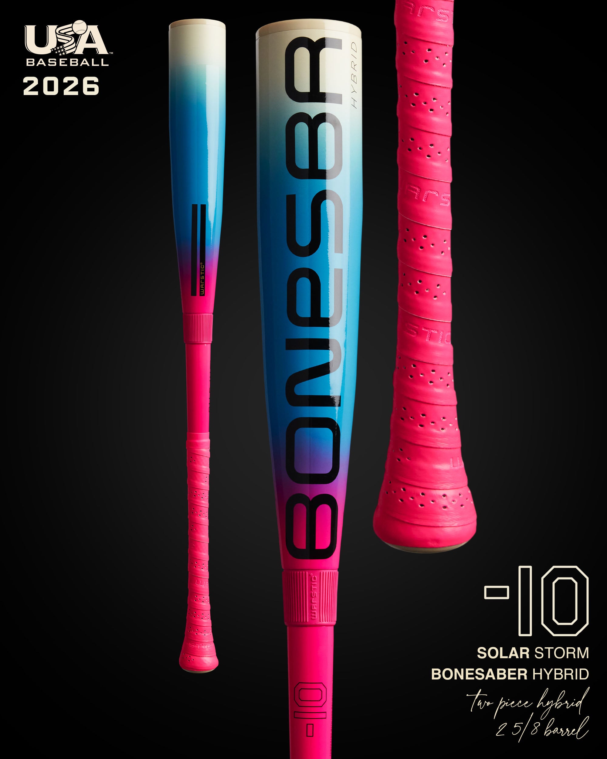 BONESABER™ HYBRID USA METAL BASEBALL BAT -10 - 