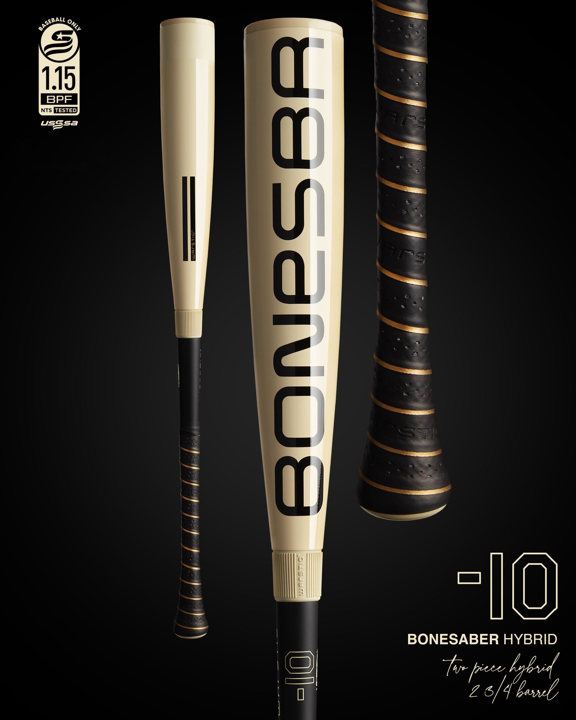 BONESABER HYBRID USSSA METAL BASEBALL BAT -10