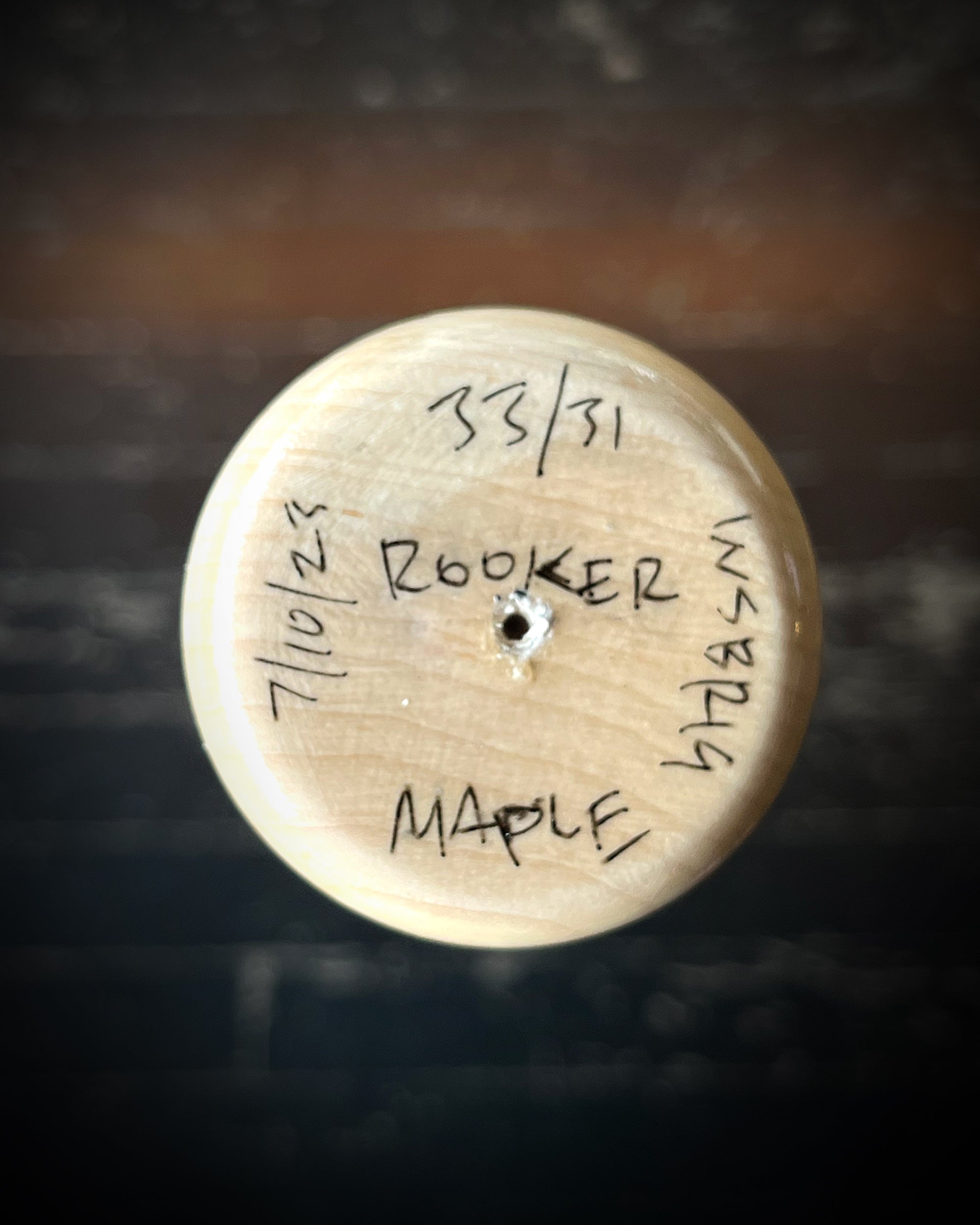 LTD ED WSBR19 PRO SIGNATURE WOOD BAT #3 (BRENT ROOKER MODEL)