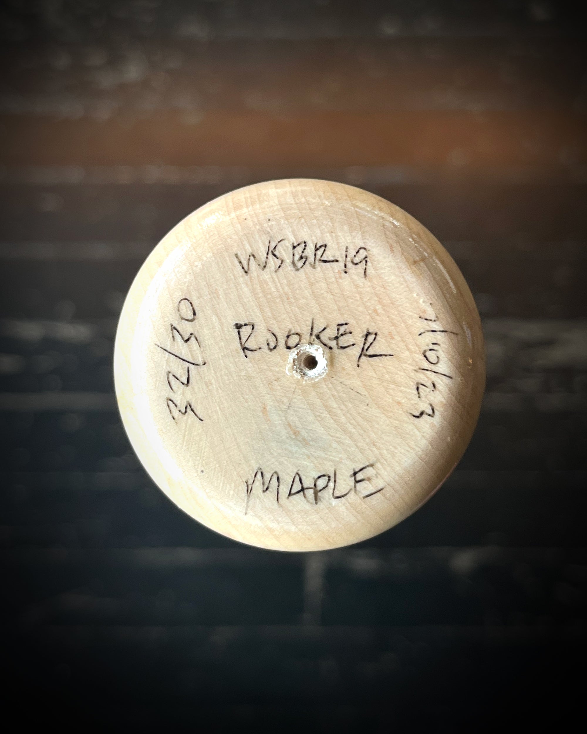 LTD ED WSBR19 PRO SIGNATURE WOOD BAT #5 (BRENT ROOKER MODEL)