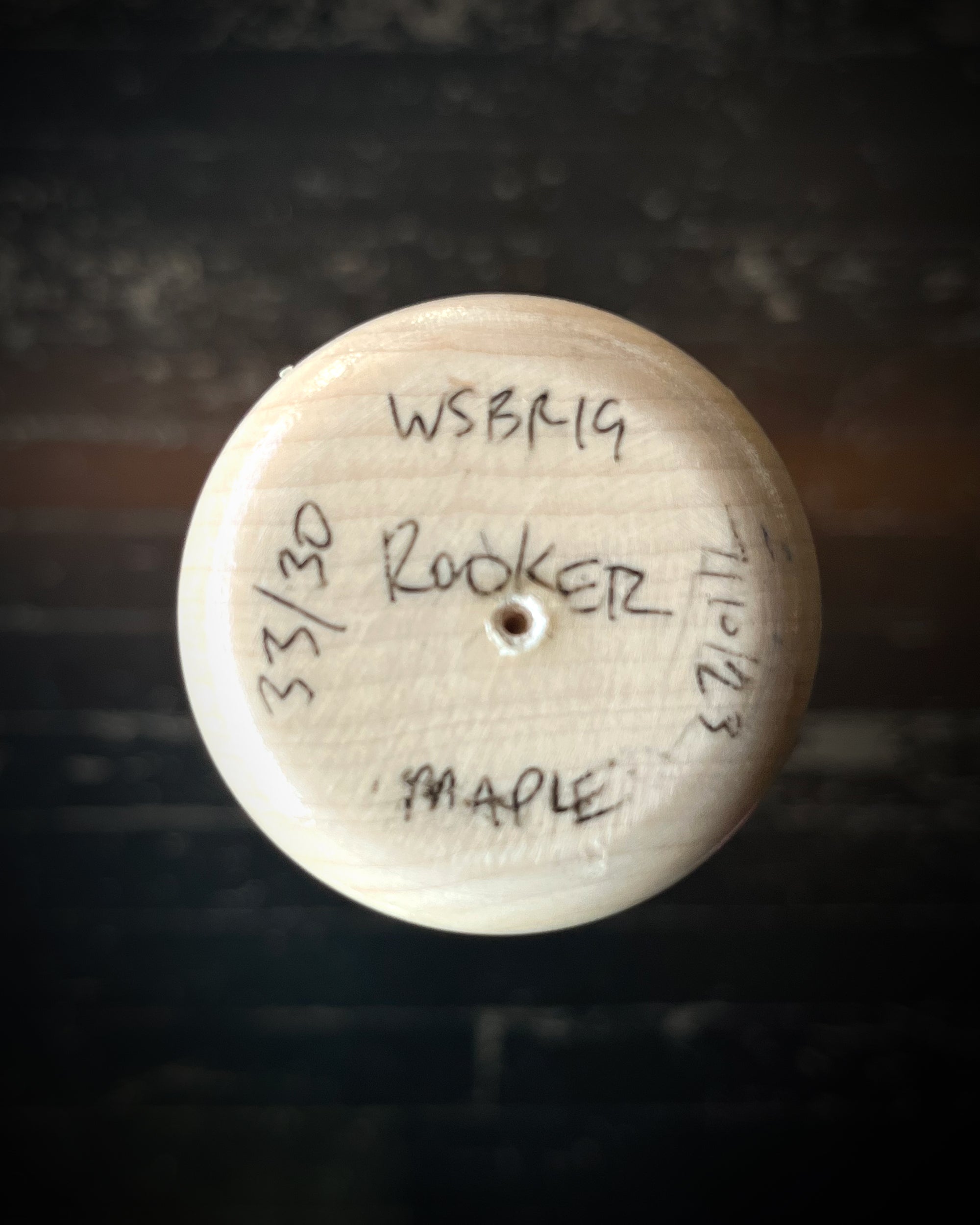 LTD ED WSBR19 PRO SIGNATURE WOOD BAT #6 (BRENT ROOKER MODEL)