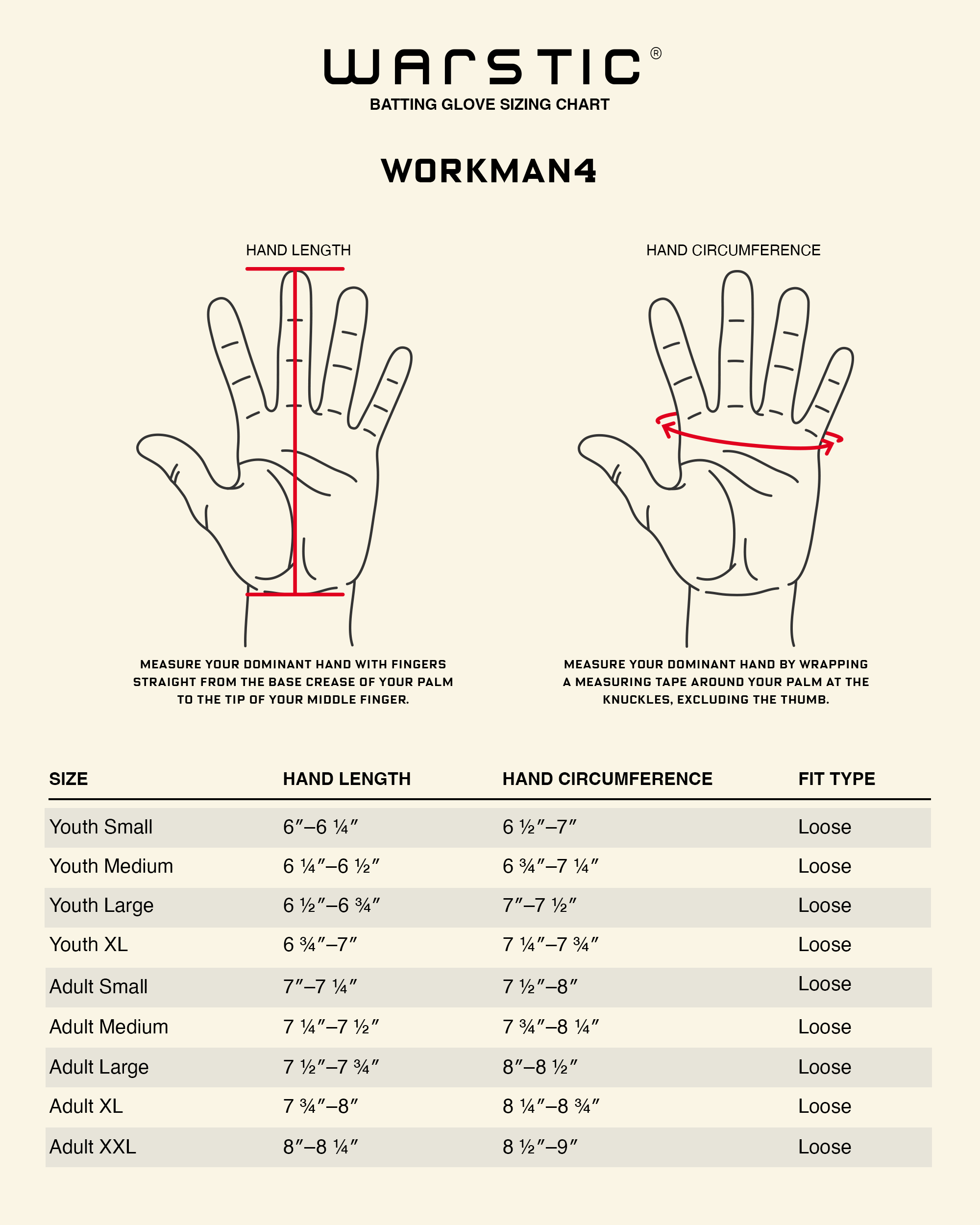 WORKMAN4 BATTING GLOVES "BLACK OUT" - Warstic