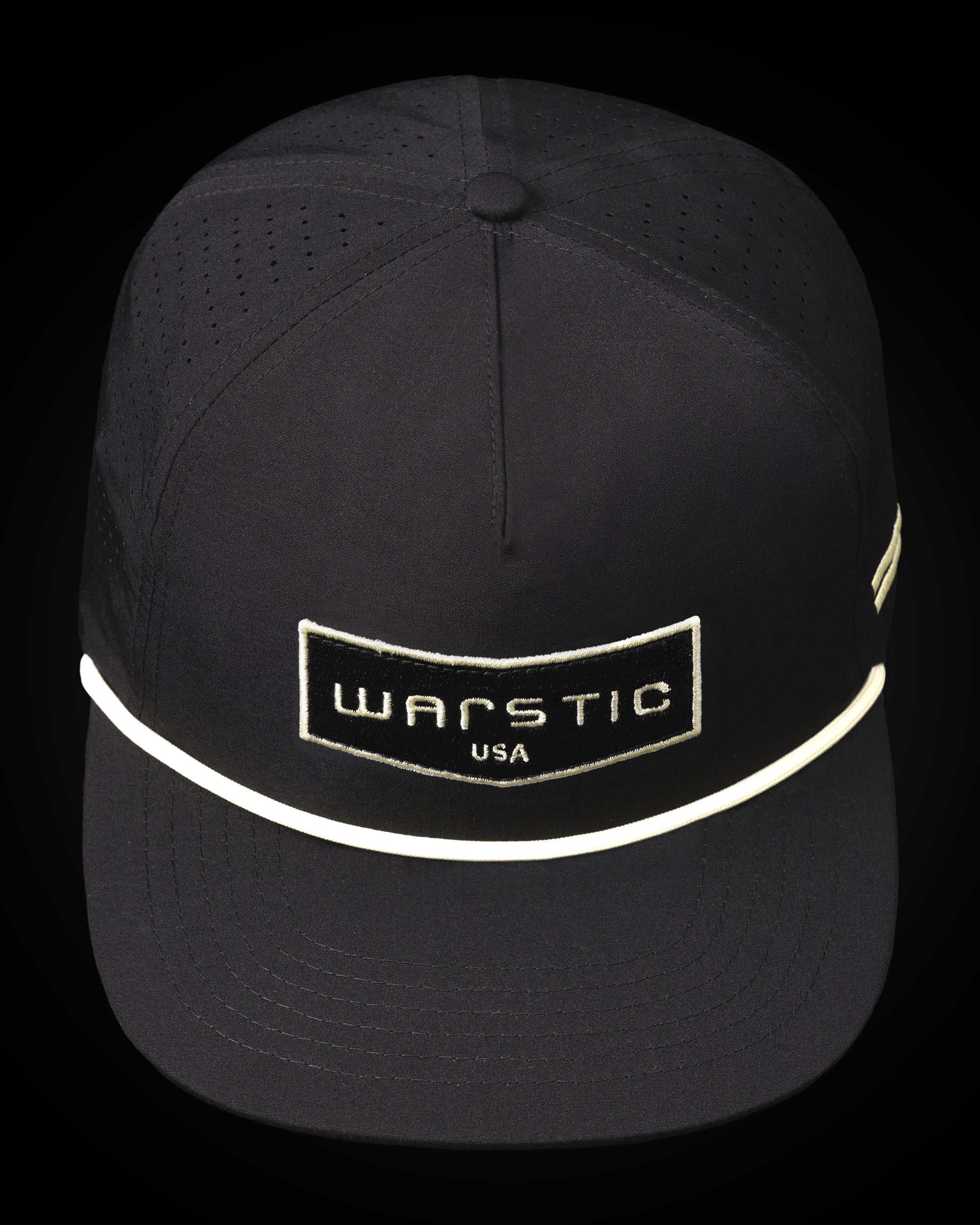 WARSTIC CHEVRON PATCH ROPE UNSTRUCTURED SNAPBACK (BLACK)