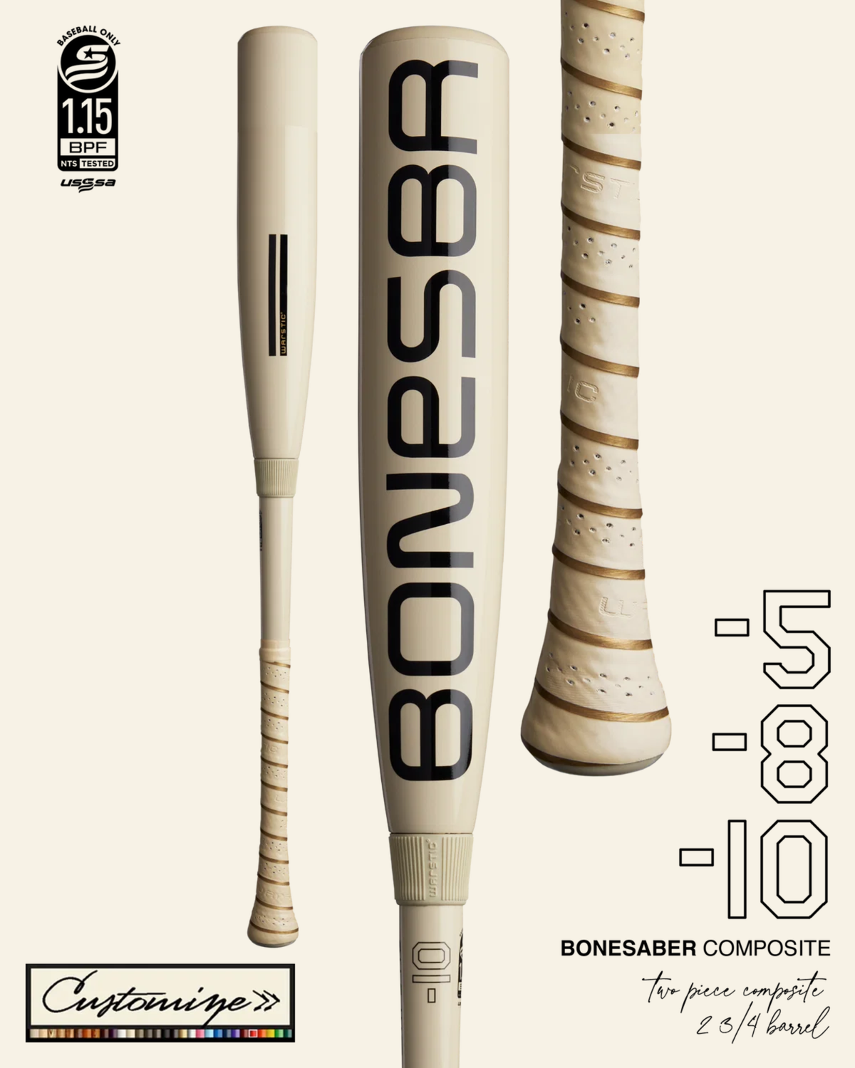 CUSTOM BONESABER™ USSSA COMPOSITE BASEBALL BAT
