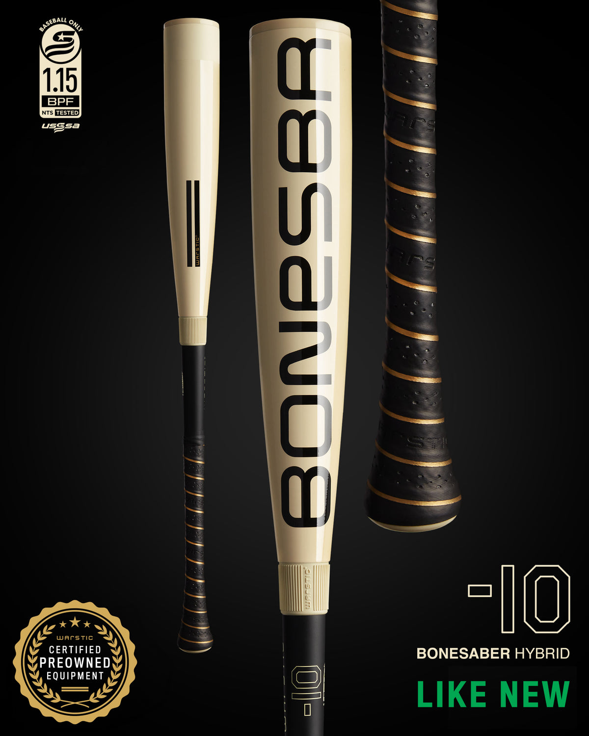 PREOWNED BONESABER™ HYBRID USSSA METAL BASEBALL BAT -10