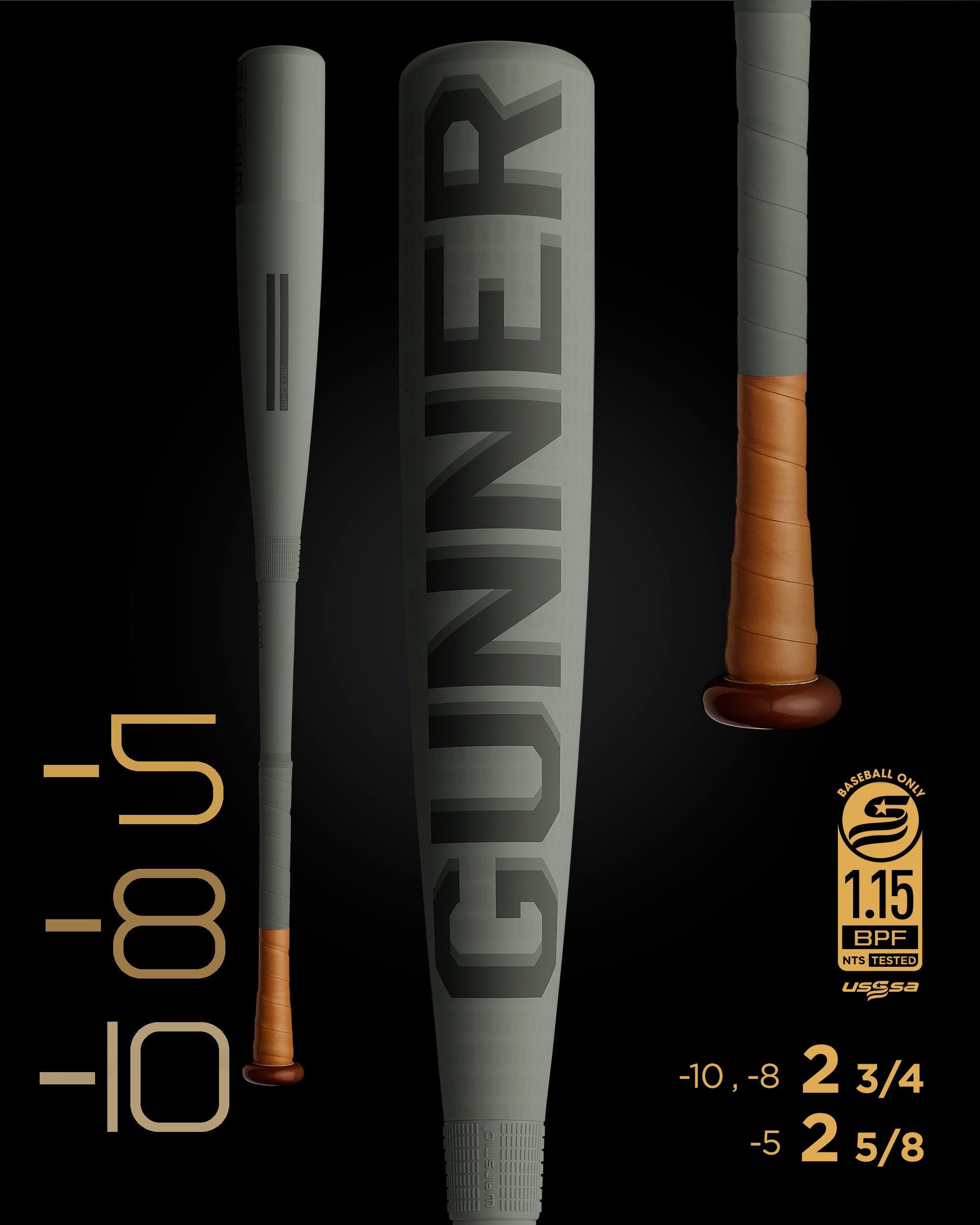 GUNNER USSSA METAL BASEBALL BAT