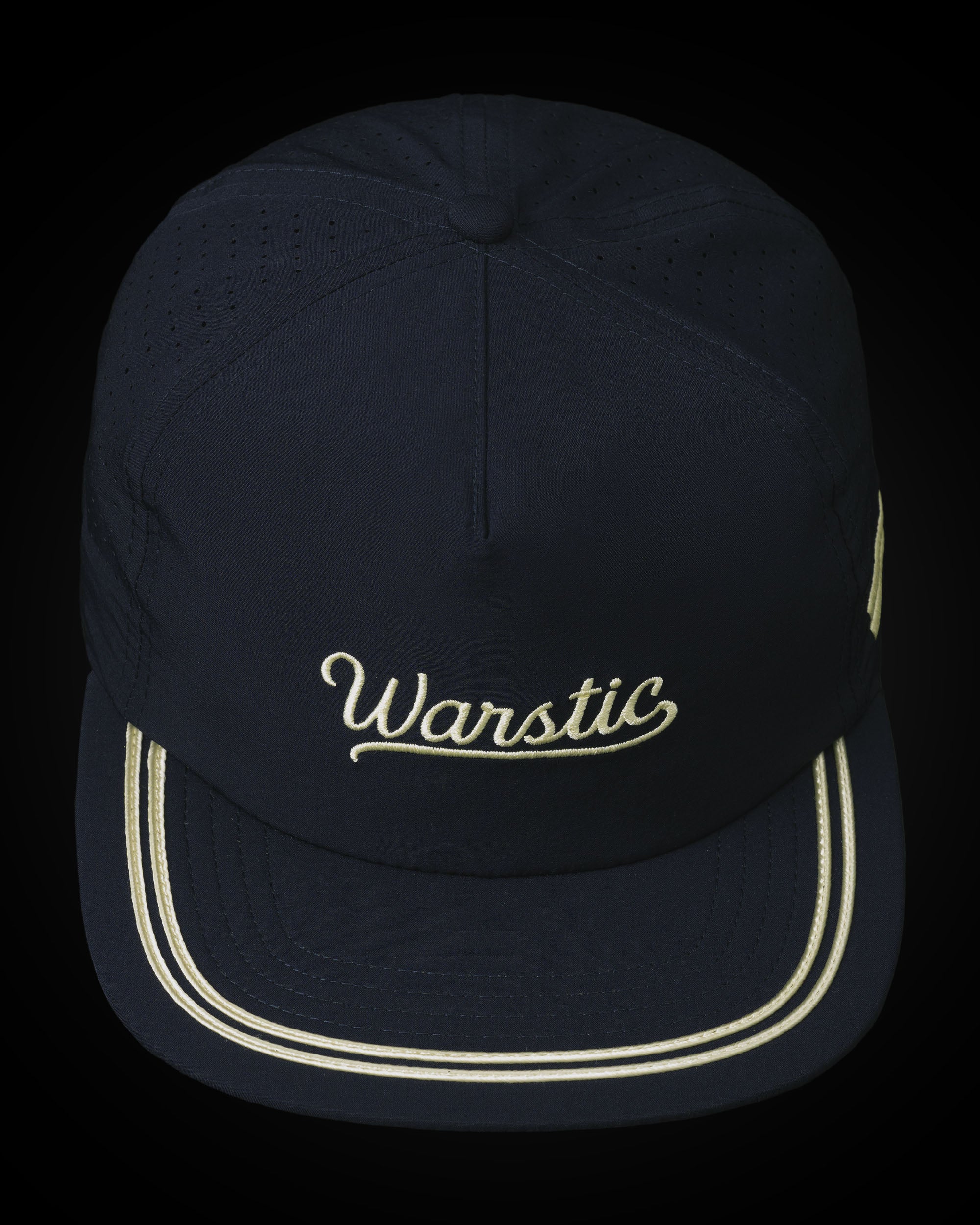 WARSTIC SCRIPT PIPED UNSTRUCTURED SNAPBACK (NAVY)