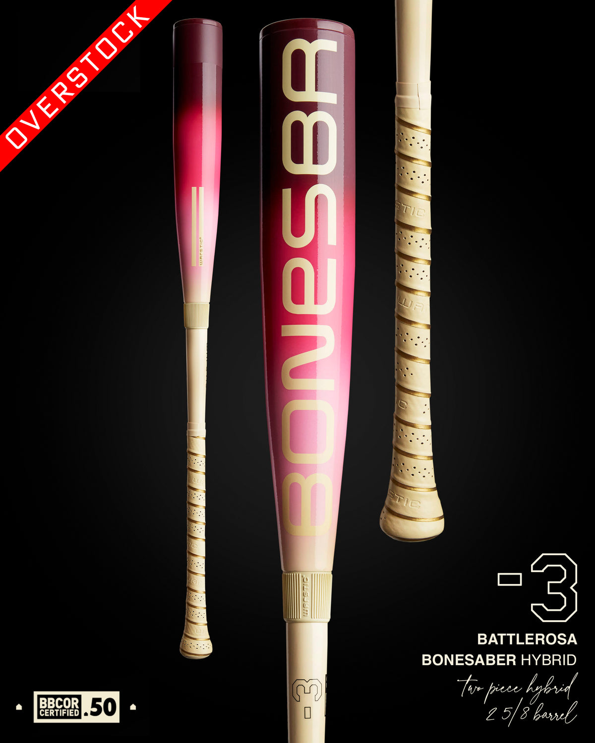 BONESABER™ HYBRID BBCOR METAL BASEBALL BAT - "BATTLEROSA"