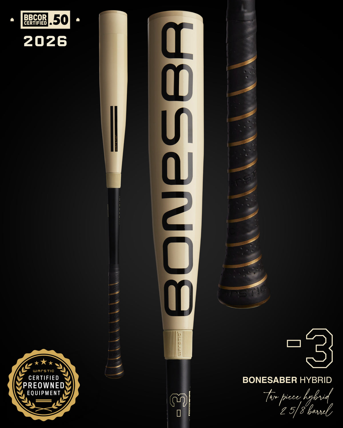 PREOWNED BONESABER™ HYBRID BBCOR METAL BASEBALL BAT