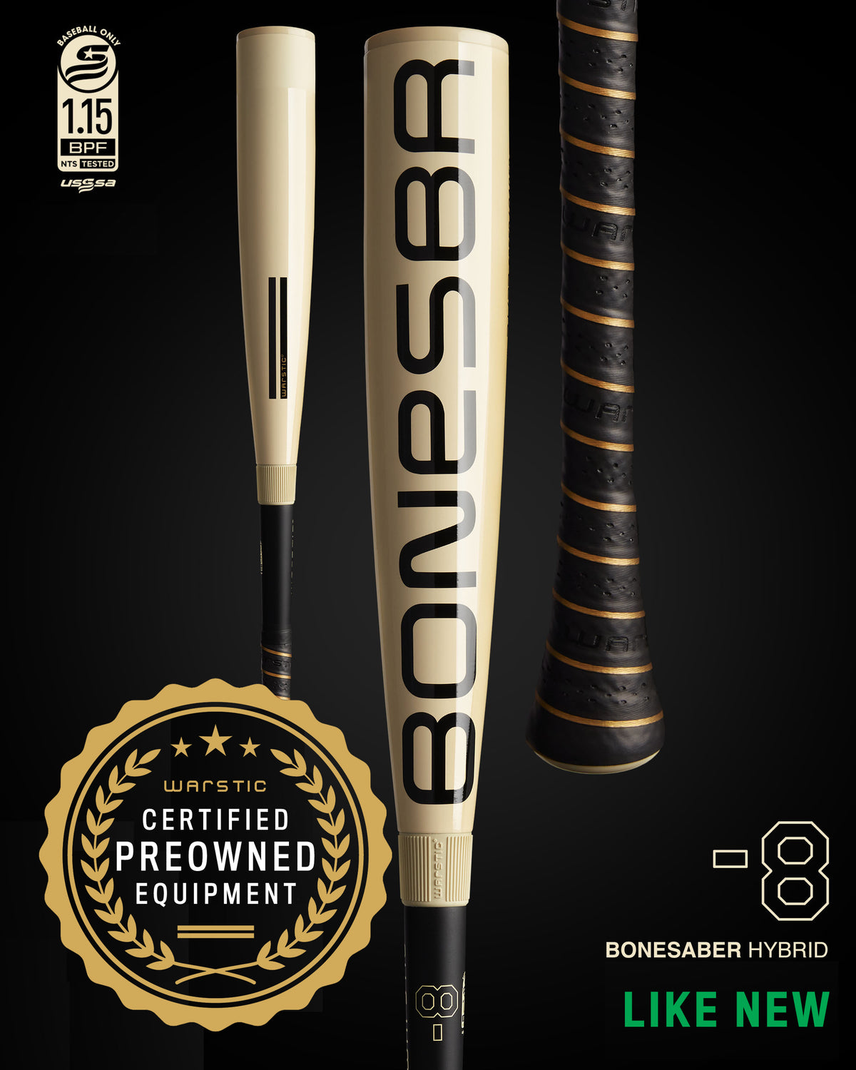 PREOWNED BONESABER™ HYBRID USSSA METAL BASEBALL BAT -8