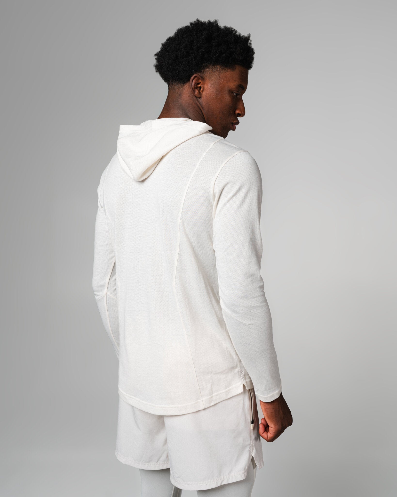 THNDHRT COLLECTION TRAINING APPAREL - HOODED LONG SLEEVE (BONE)