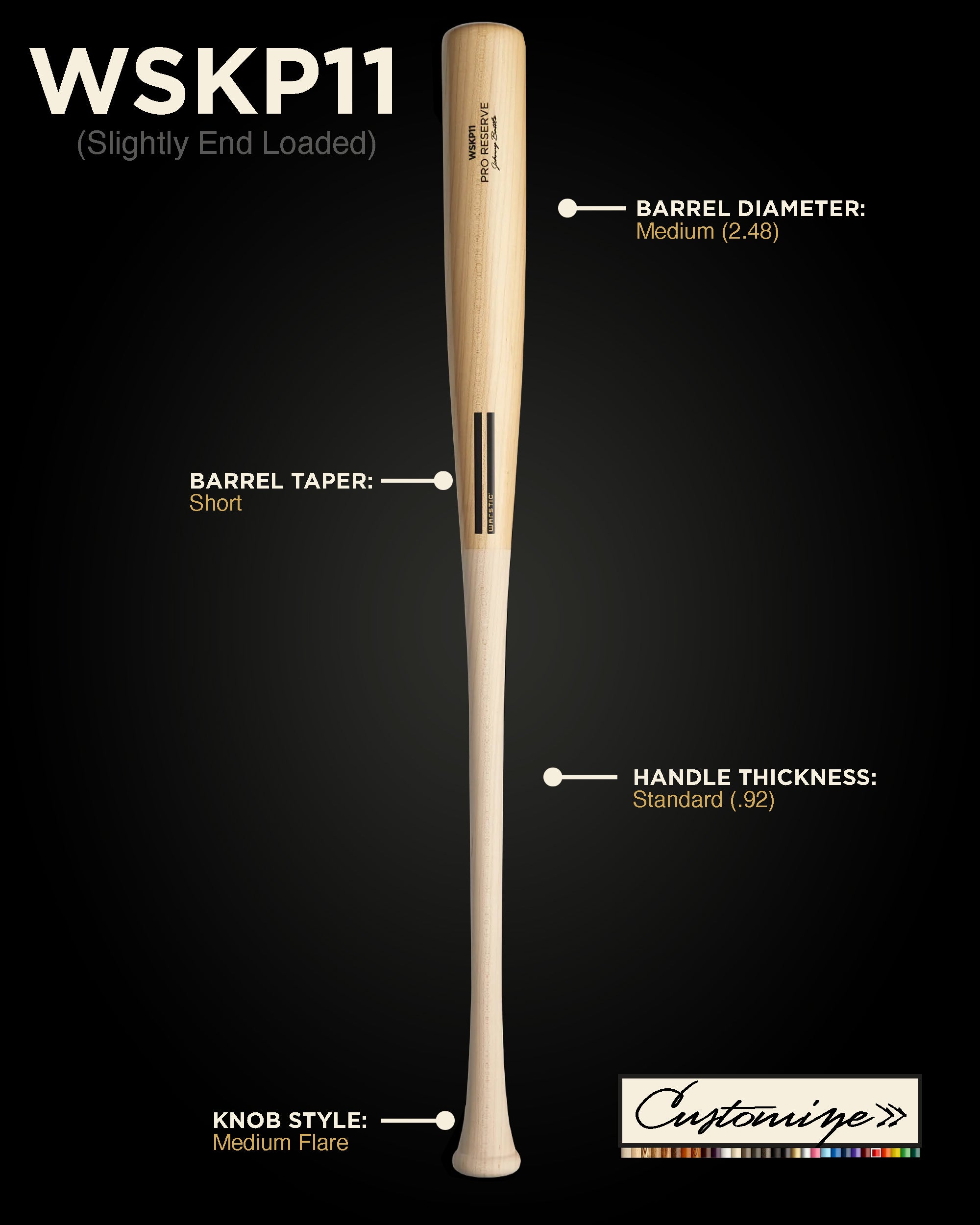 WSKP11 CUSTOM WOOD BAT