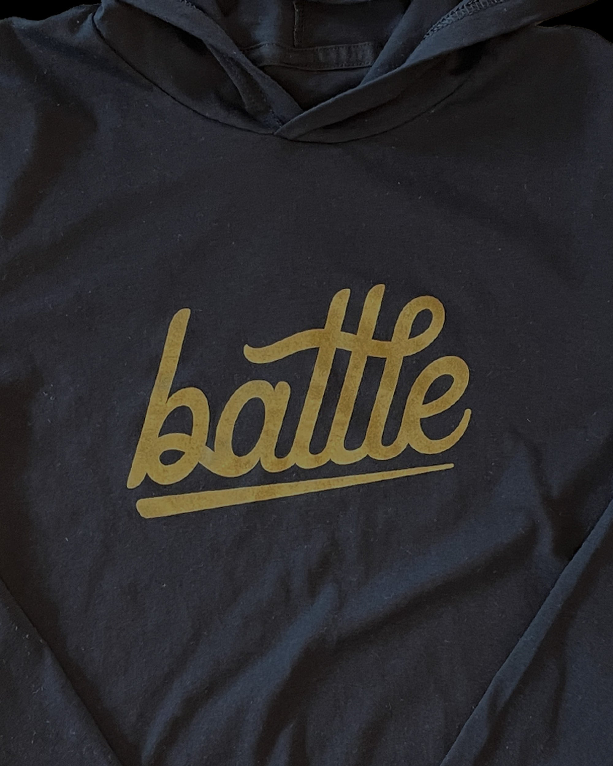 BATTLE LONG SLEEVE HOODIE TEE (BLACK)