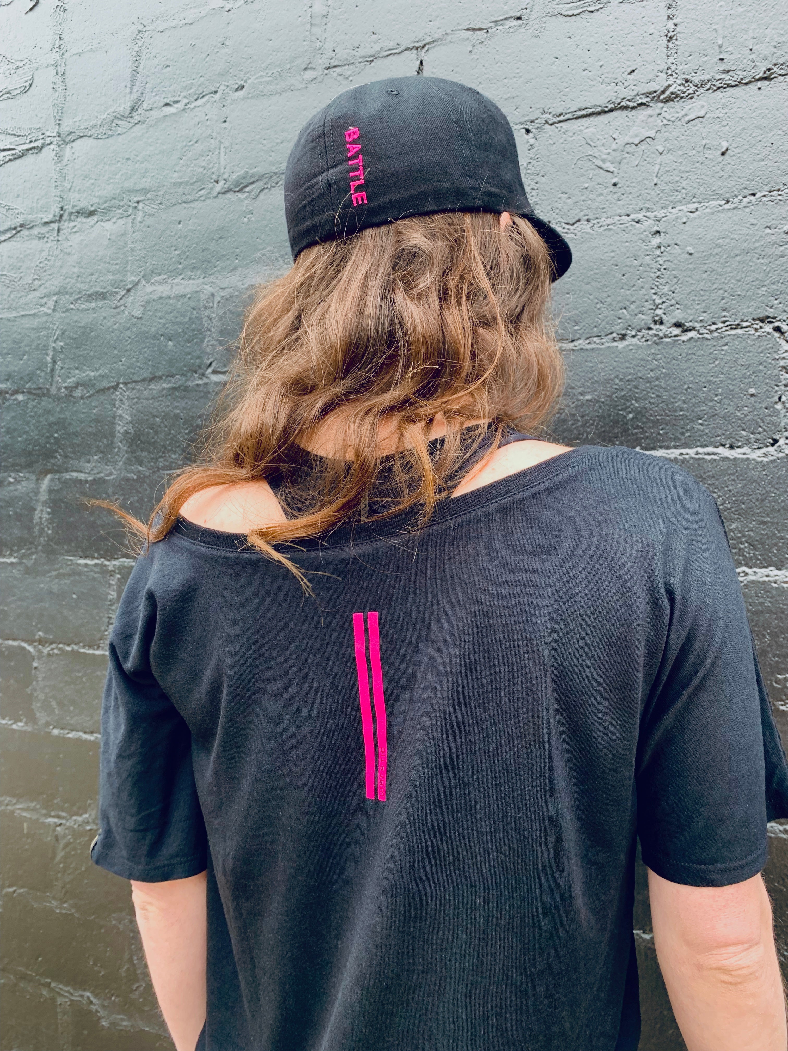 BATTLE WOMEN'S TEE (BLACK/PINK) *FINAL SALE*