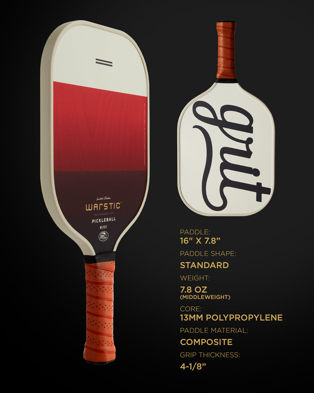 WSPB3 PRO STD ISSUE | STANDARD SHAPE | COMPOSITE SURFACE PICKLEBALL PADDLE - LTD ED SCARLET BATTLE