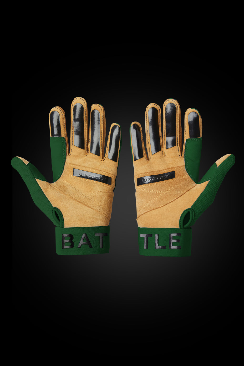 WHITE/GREEN BATTING GLOVES