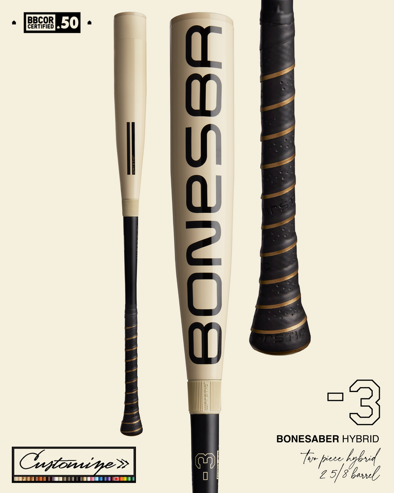 2025 CUSTOM BONESABER HYBRID BBCOR METAL BASEBALL BAT in Slide 1