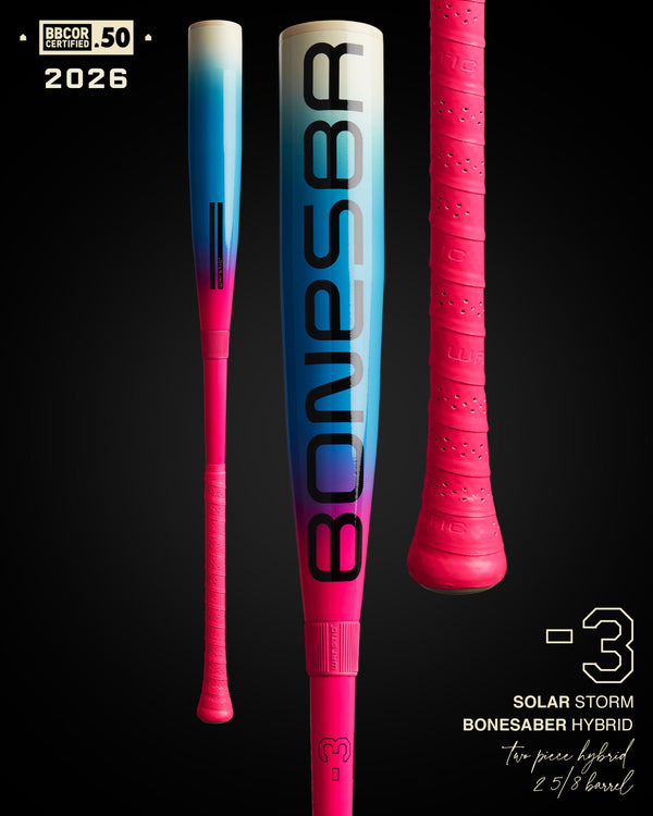 2026 BONESABER HYBRID SOLAR STORM LIMITED EDITION BBCOR METAL BASEBALL BAT