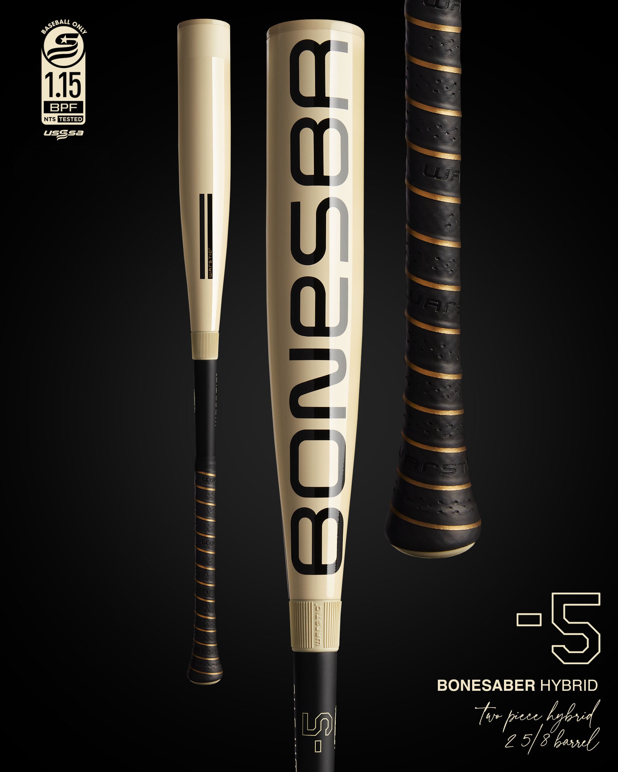 BONESABER HYBRID USSSA METAL BASEBALL BAT -5