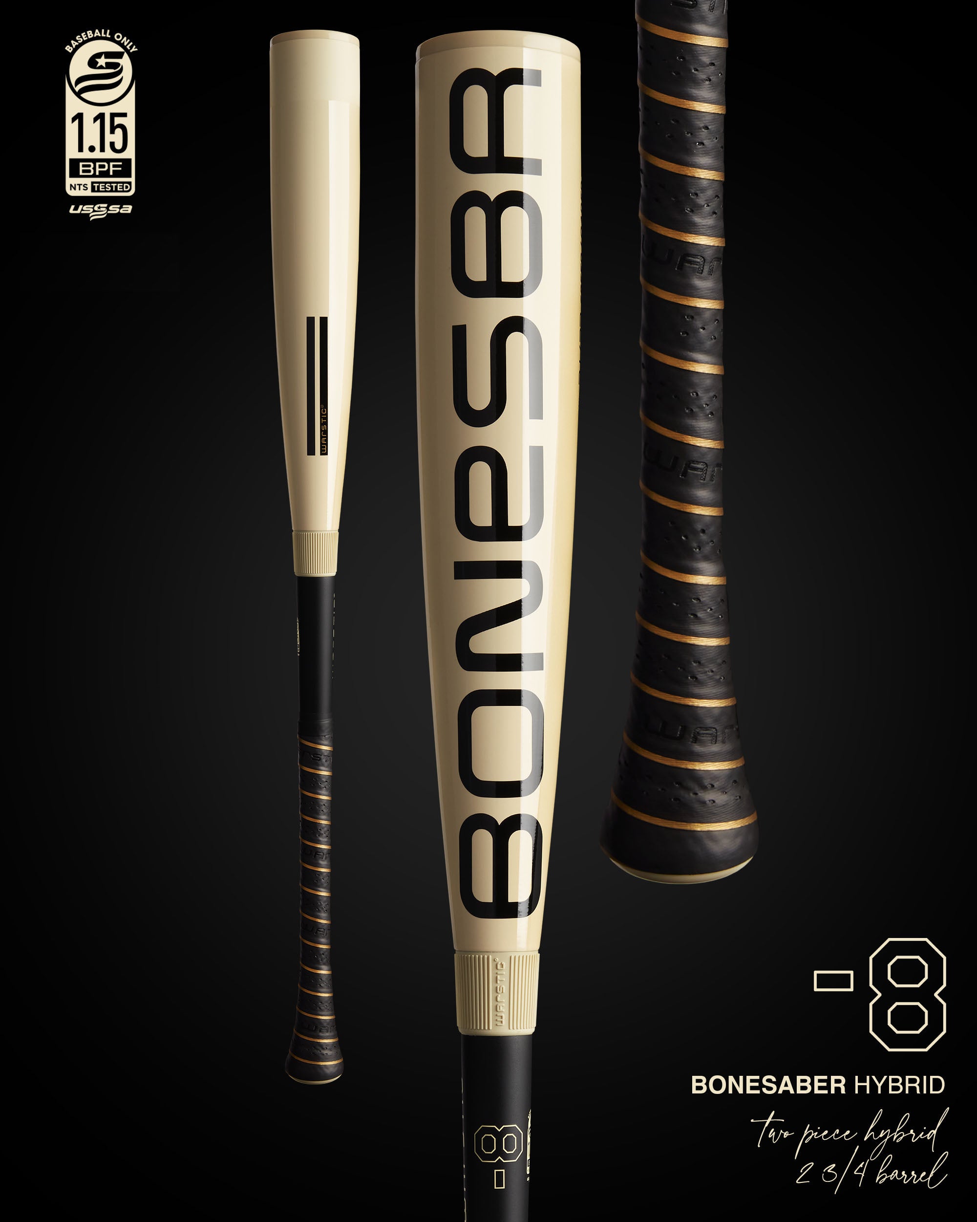 BONESABER HYBRID USSSA METAL BASEBALL BAT -8