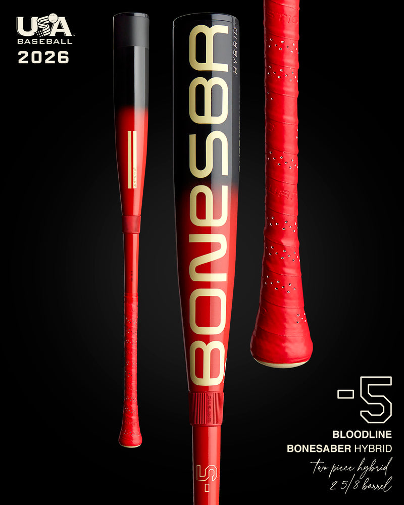 2026 BONESABER HYBRID BLOODLINE USA METAL BASEBALL BAT -5 in Slide 1