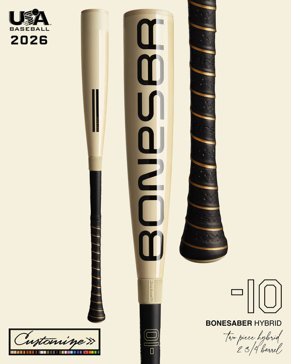 2026 CUSTOM BONESABER HYBRID USSSA METAL BASEBALL BAT