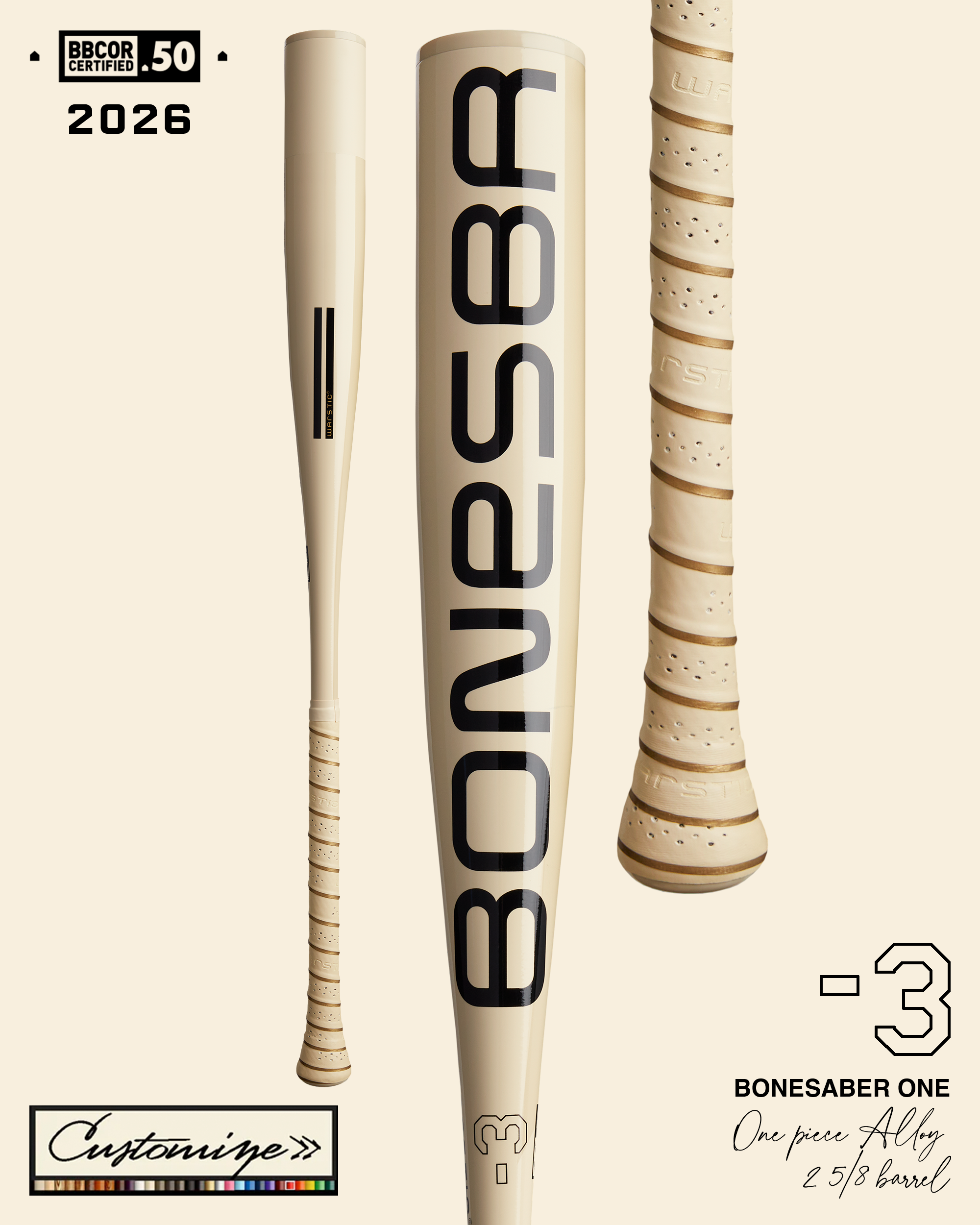 CUSTOM BONESABER™ ONE BBCOR METAL BASEBALL BAT