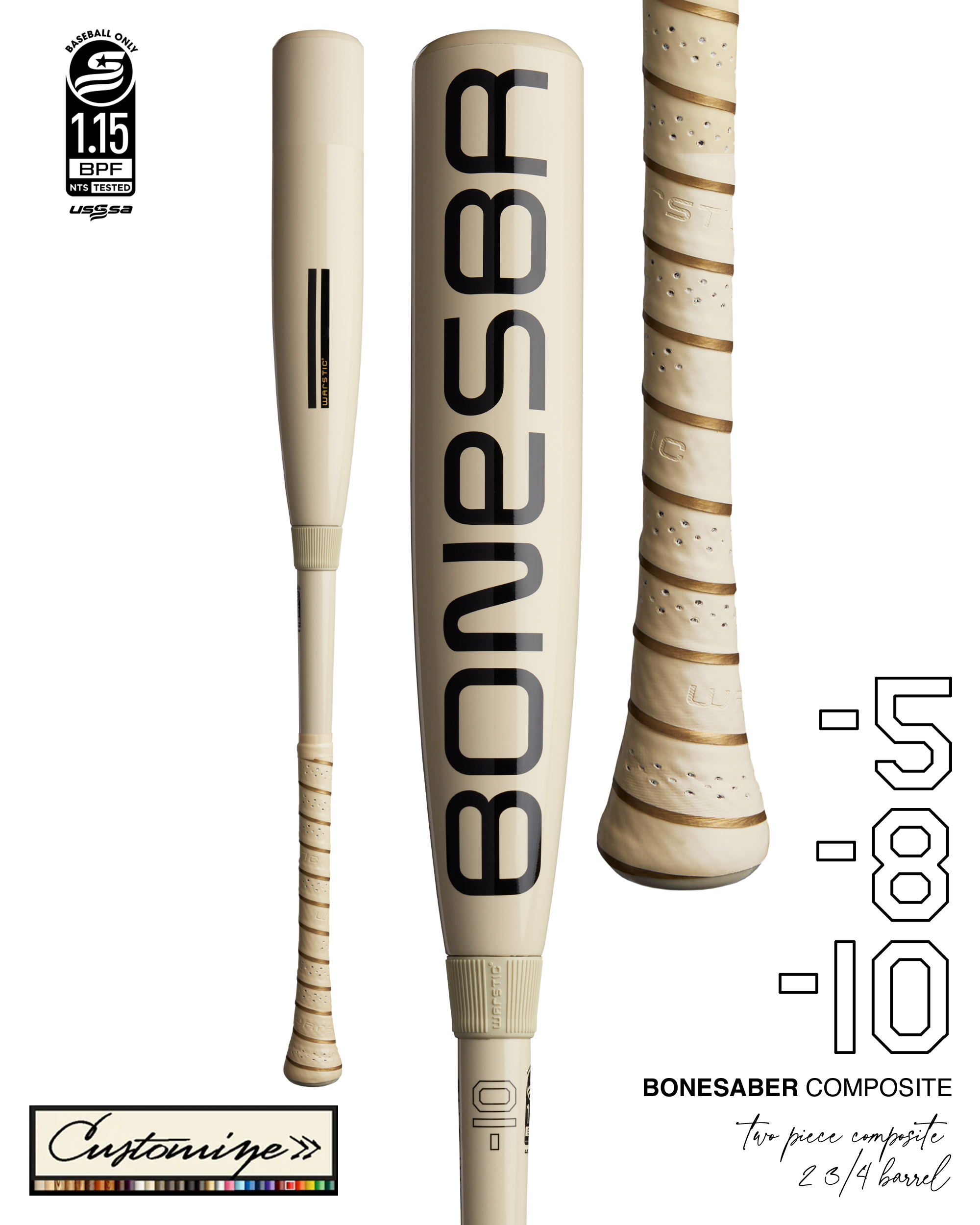 CUSTOM BONESABER USSSA COMPOSITE BASEBALL BAT