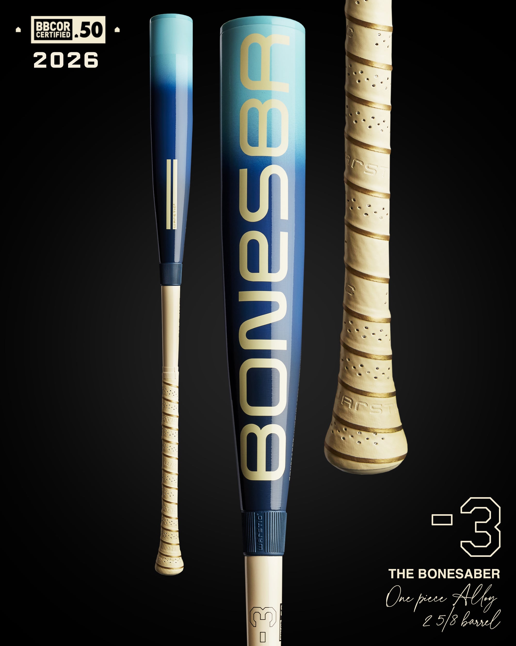 2026 BONESABER HYBRID FROSTBITE LIMITED EDITION BBCOR METAL BASEBALL BAT
