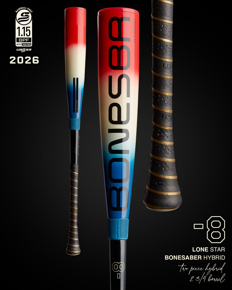 2026 BONESABER HYBRID LONE STAR USSSA METAL BASEBALL BAT -8 in Slide 1