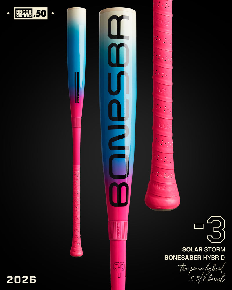 2026 BONESABER HYBRID SOLAR STORM LIMITED EDITION BBCOR METAL BASEBALL BAT in Slide 1