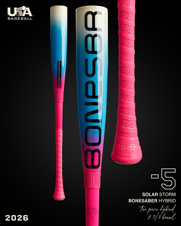2026 BONESABER HYBRID SOLAR STORM USA METAL BASEBALL BAT -5
