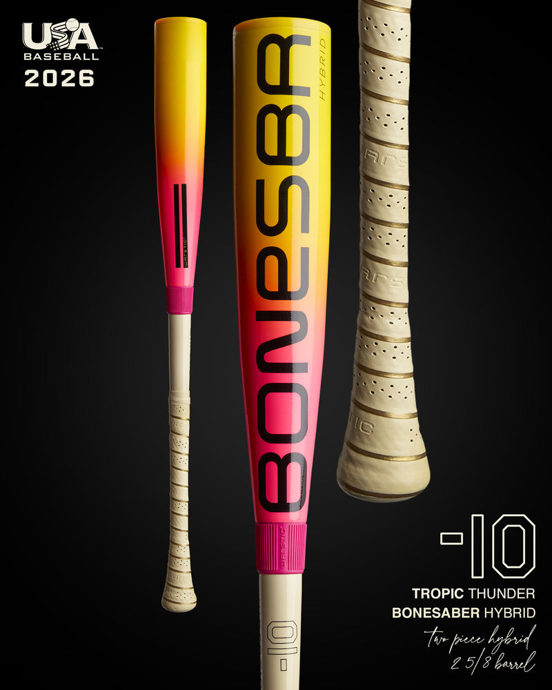 2026 BONESABER HYBRID TROPIC THUNDER USA METAL BASEBALL BAT -10 in Slide 1