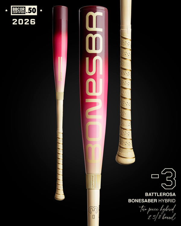2026 BONESABER HYBRID BATTLEROSA LIMITED EDITION BBCOR METAL BASEBALL BAT
