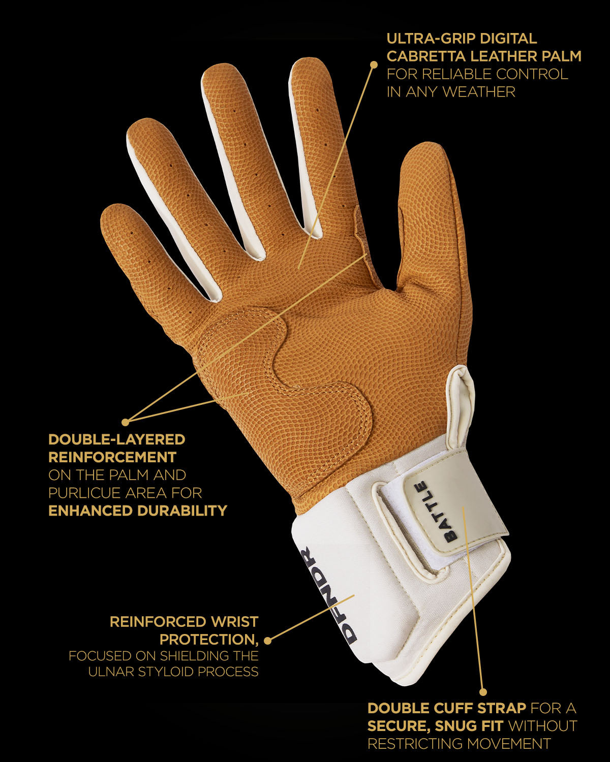 DFNDR BATTING GLOVES "BONE"