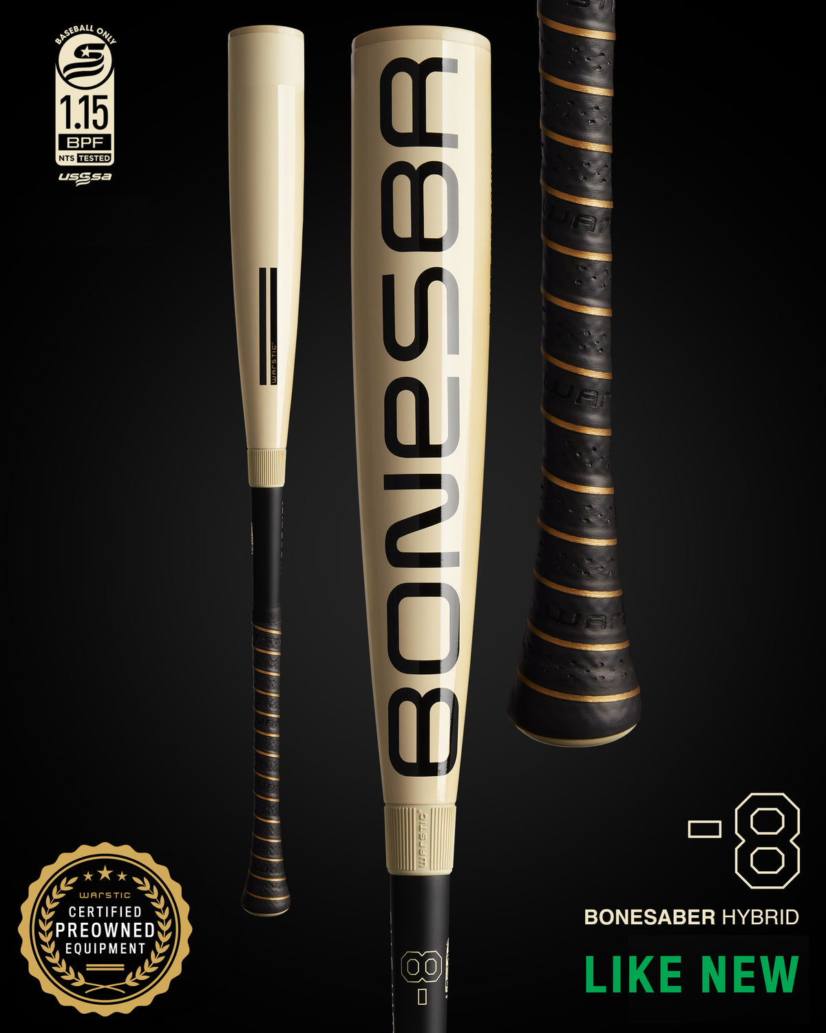 PREOWNED BONESABER™ HYBRID USSSA METAL BASEBALL BAT -8