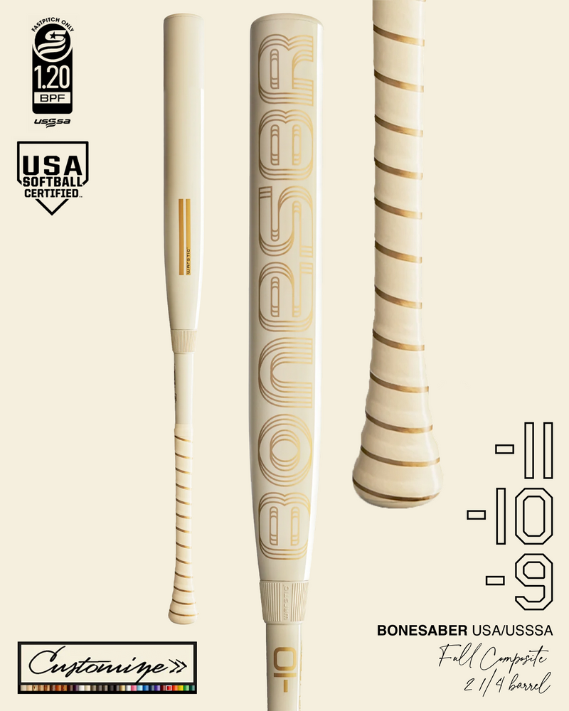 CUSTOM BONESABER USSSA/USA FULL COMPOSITE FASTPITCH BAT