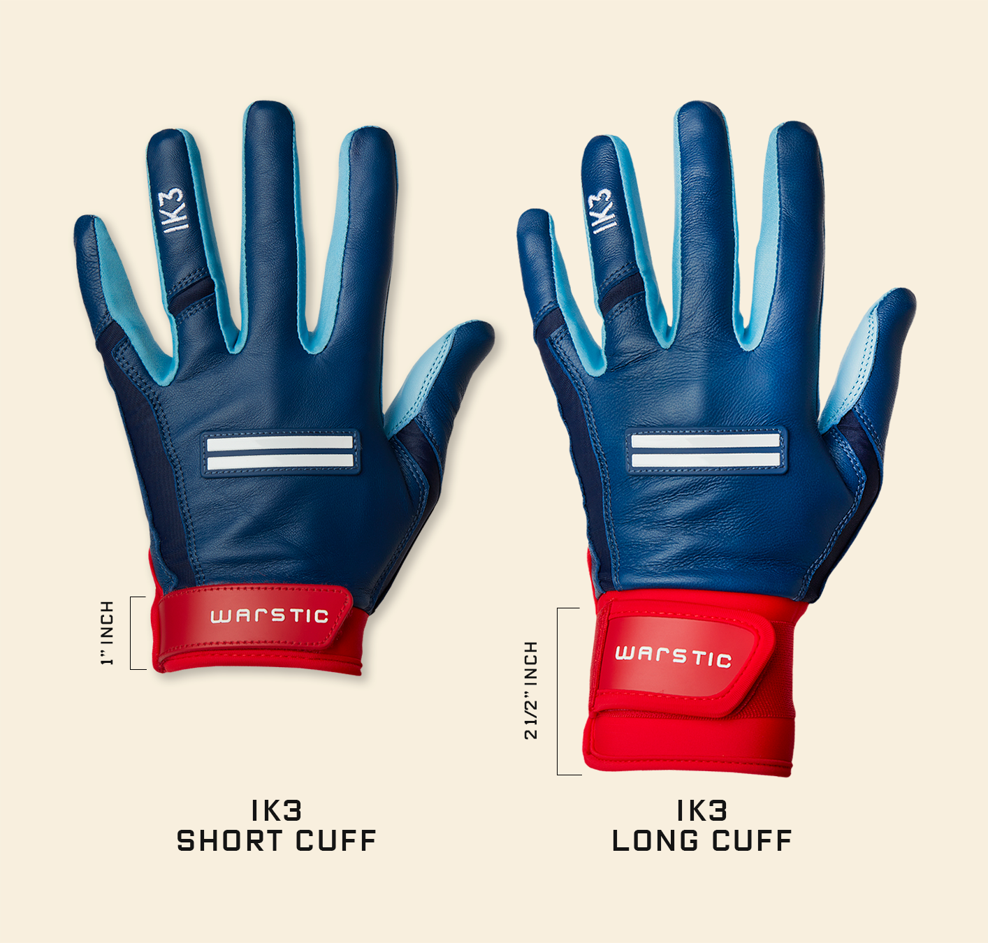 IK3 PRO CABRETTA SHORT CUFF BATTING GLOVES "MINT CHIP"