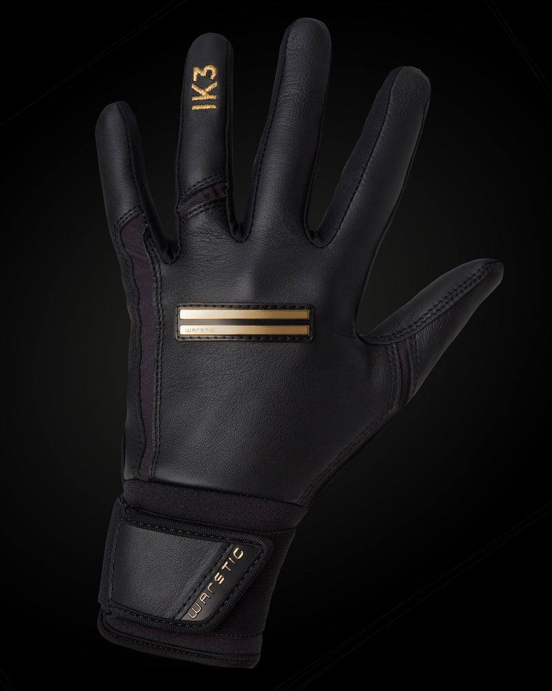 IK3 PRO CABRETTA LONG CUFF BATTING GLOVES "BLACK" in Slide 1