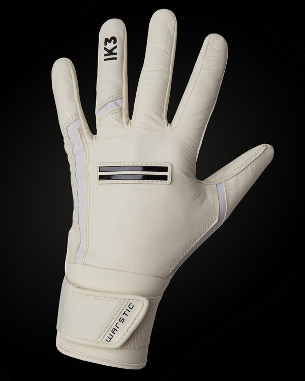 IK3 PRO CABRETTA LONG CUFF BATTING GLOVES "BONE"