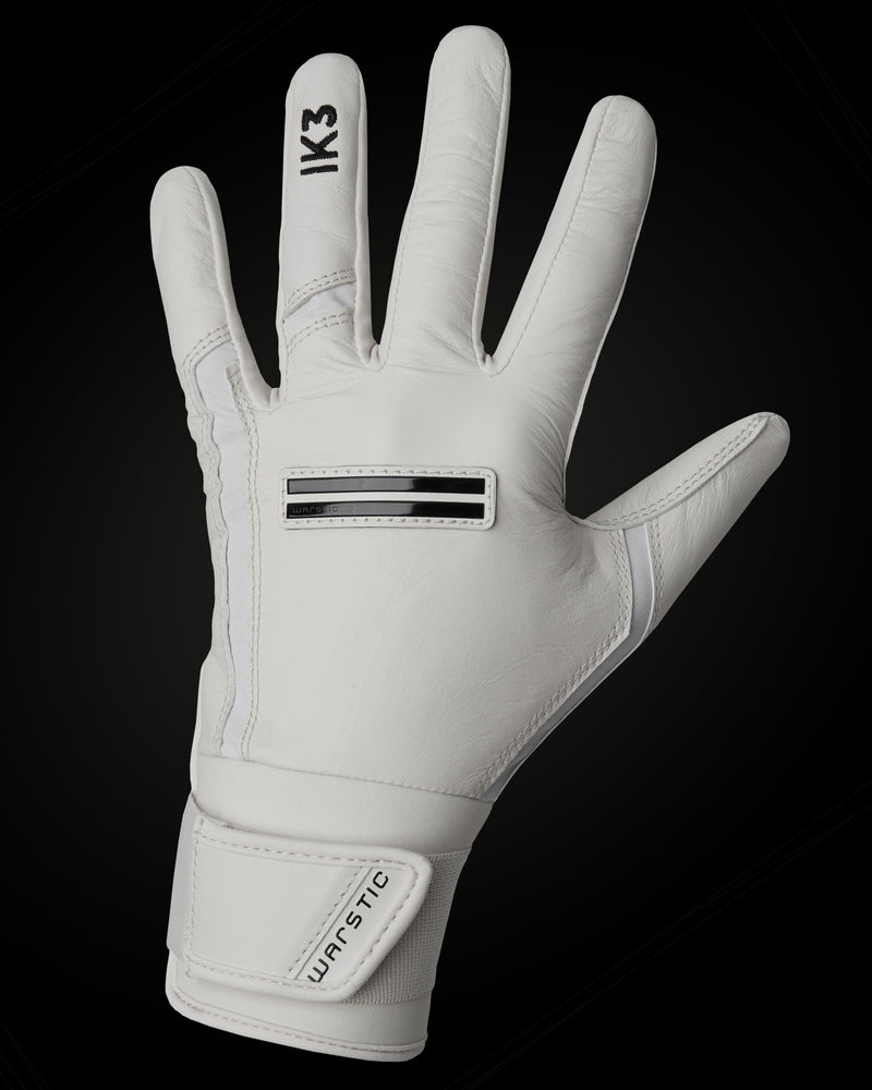 IK3 PRO CABRETTA LONG CUFF BATTING GLOVES "WHITE" in Slide 1