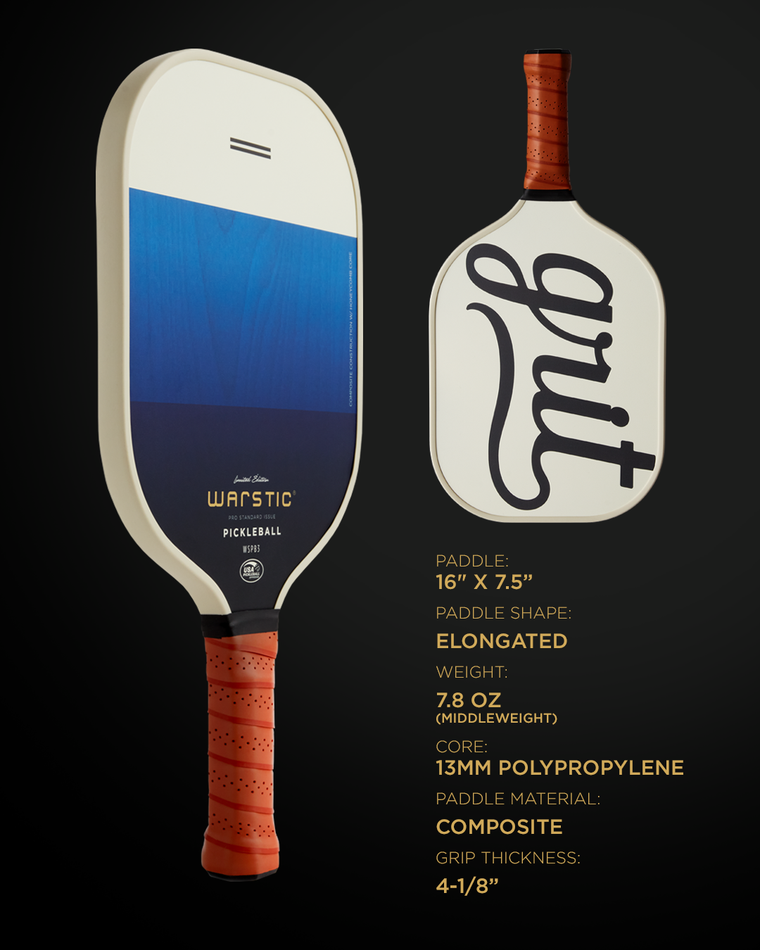 WSPB3 PRO STD ISSUE | STANDARD SHAPE | COMPOSITE SURFACE PICKLEBALL PADDLE - LTD ED ROYAL GRIT