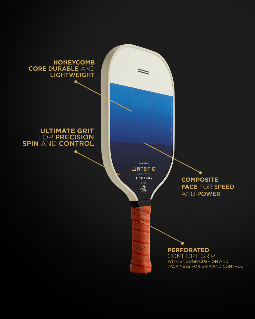 WSPB3 PRO STD ISSUE | STANDARD SHAPE | COMPOSITE SURFACE PICKLEBALL PA