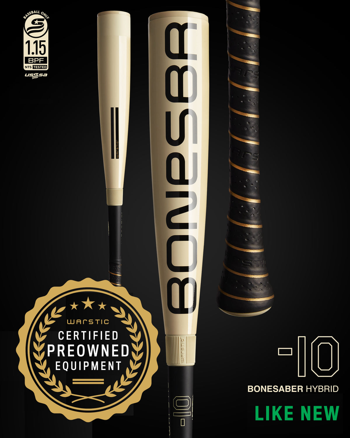 PREOWNED BONESABER™ HYBRID USSSA METAL BASEBALL BAT -10