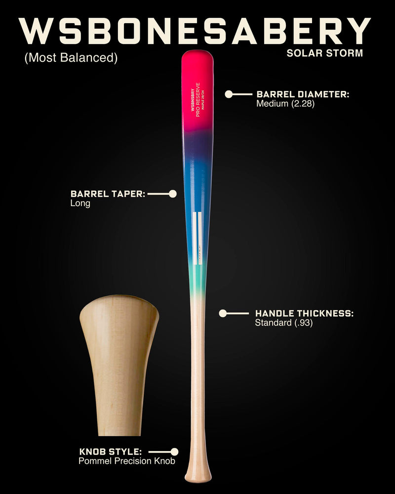 WSBONESABER YOUTH PRO RESERVE SOLAR STORM MAPLE WOOD BAT in Slide 2