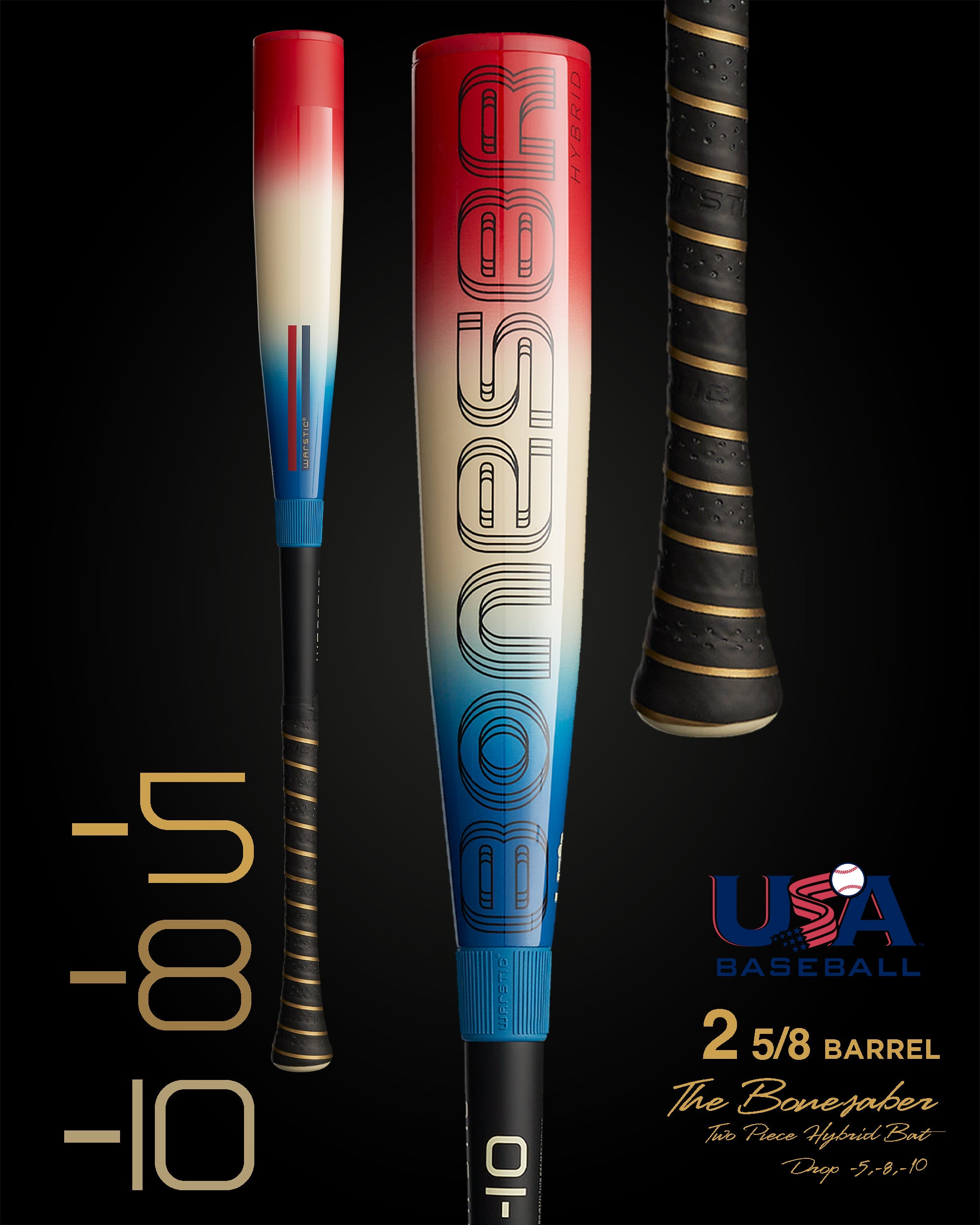 2024 BONESABER HYBRID LONE STAR EDITION USA METAL BASEBALL BAT Warstic 2024-bonesaber-hybrid-lone-star-edition-usa-metal-baseball-bat-warstic