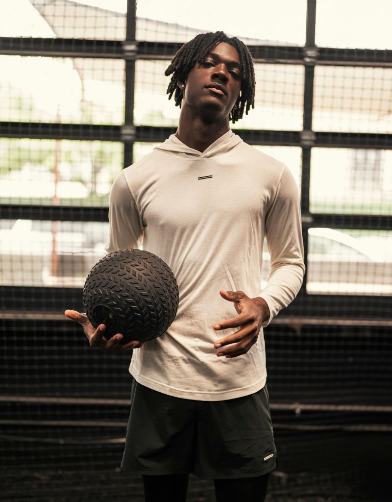 THNDHRT COLLECTION TRAINING APPAREL - HOODED LONG SLEEVE (BONE)