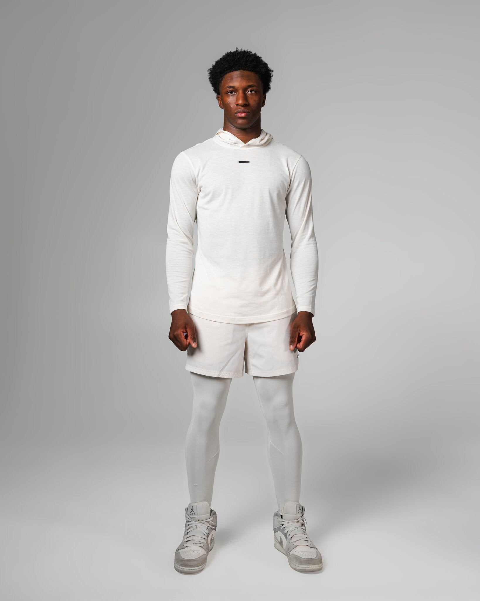 THNDHRT COLLECTION TRAINING APPAREL - HOODED LONG SLEEVE (BONE)