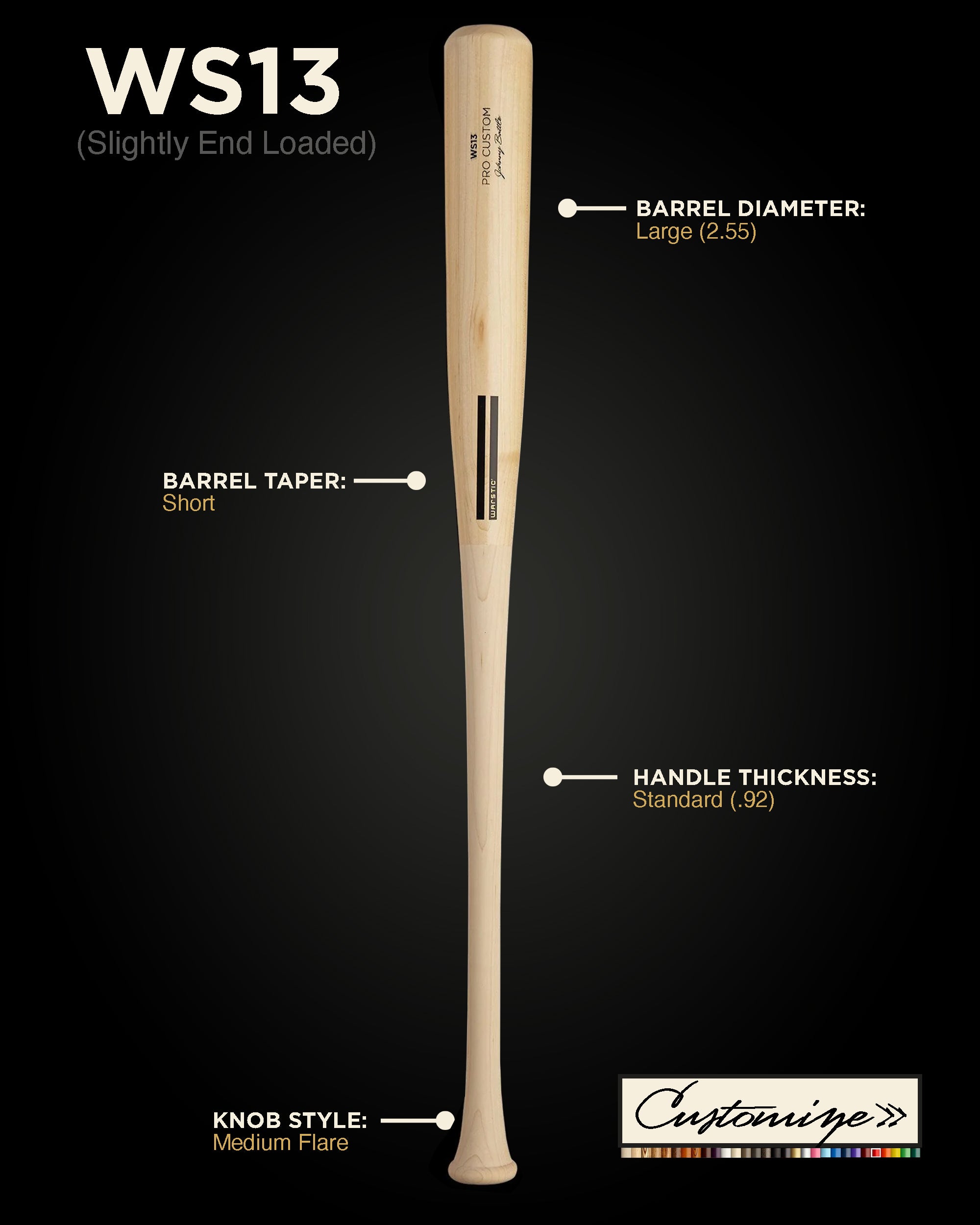 CANDY CANE SPECIAL EDITION WOOD BAT